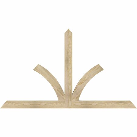 Ekena Millwork Richland Rough Sawn Timber Gable Bracket, Douglas Fir, 72"W x 42"H x 2"D x 4"F, 14/12 Pitch GBW072X42X0204RIC00RDF